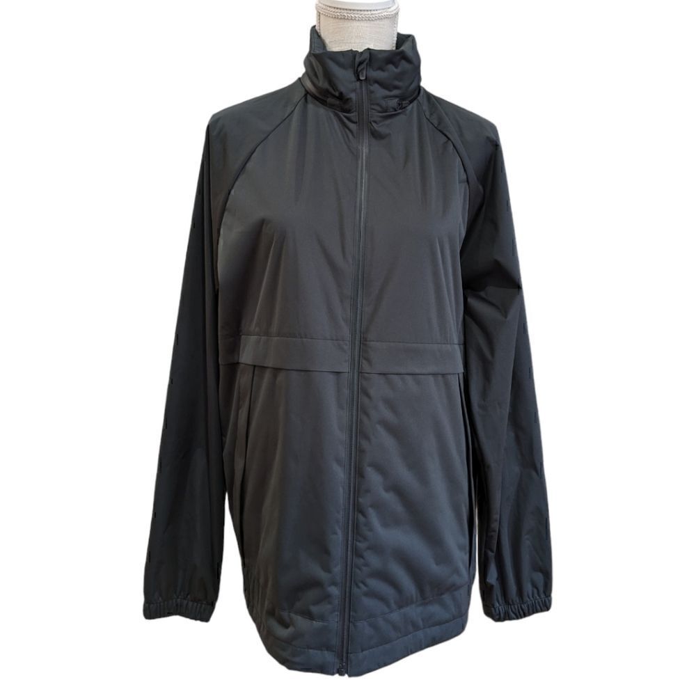 kitandace Men's Black Rainy Days Windbreaker Jacket Stowaway Hood Zip Up Size S